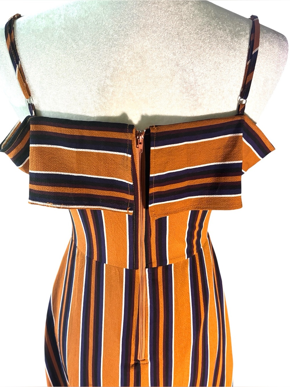 Windsor Women’s Mustard Striped Romper with Maxi Skirt | Boho Vacation Romper - Picture 8 of 16